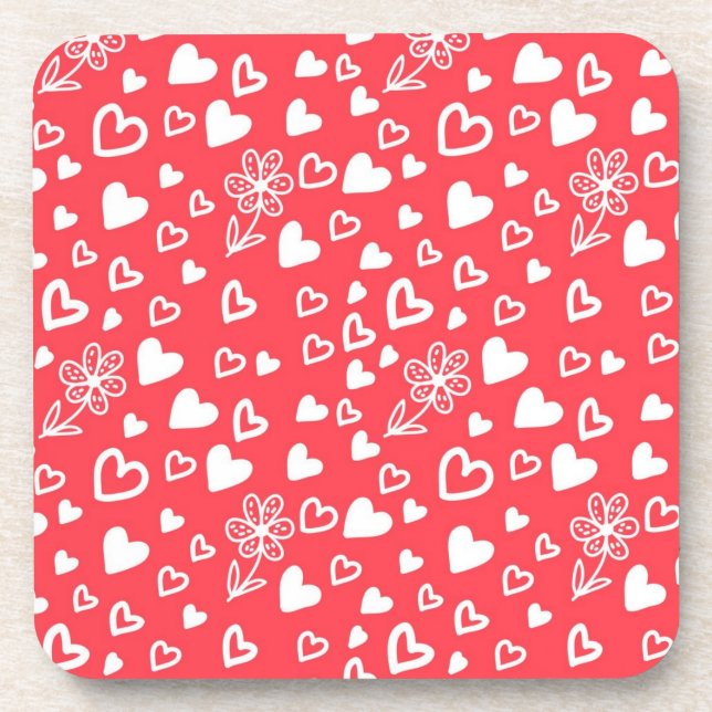 Hearts pattern coaster (Front)