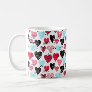 Hearts pattern coffee mug