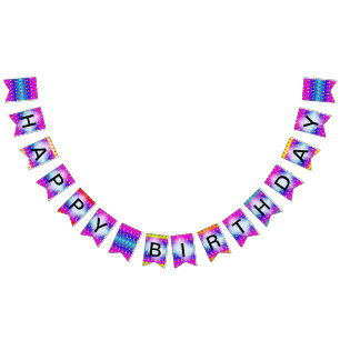 Hearts Pattern Colourful Birthday Bunting Banner