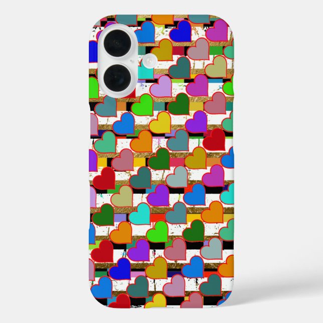 hearts pattern colourful Case-Mate iPhone case (Back)