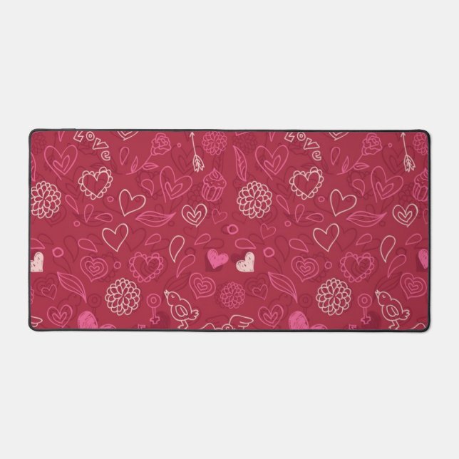 Hearts pattern desk mat (Front)