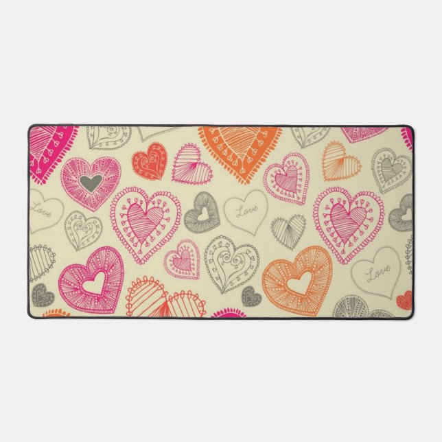 Hearts pattern desk mat (Front)