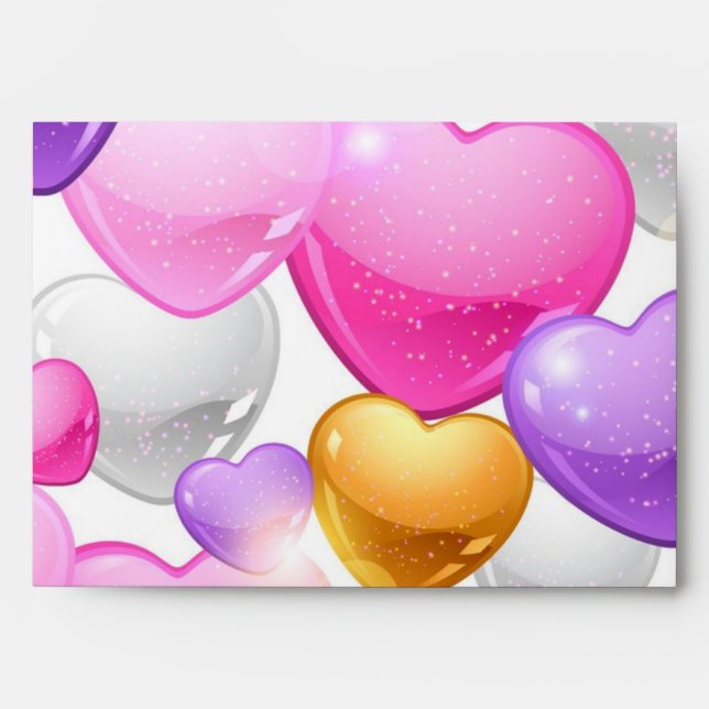 Hearts pattern envelope (Front)