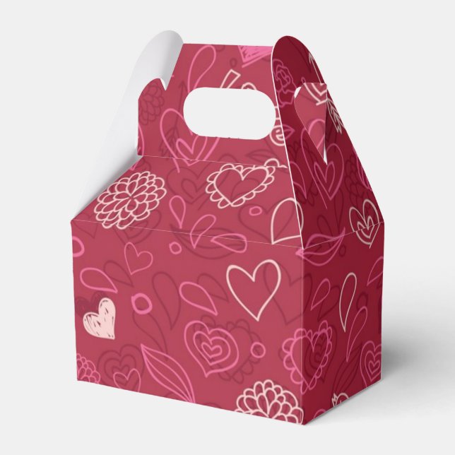 Hearts pattern favor box (Front Side)