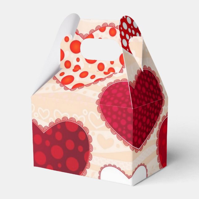 Hearts pattern favor box (Front Side)