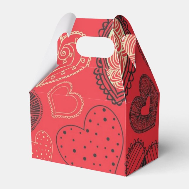 Hearts pattern favor box (Front Side)