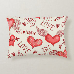 Hearts Pattern for Valentine's Day Accent Pillow