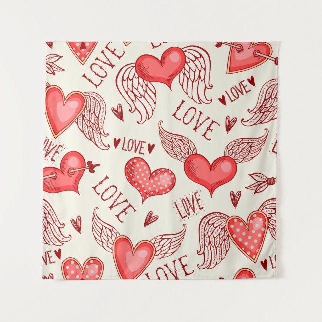 Hearts Pattern for Valentine's Day Tapestry (Front)