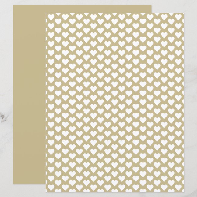 Hearts Pattern Hazelwood Shade Scrapbook Paper (Front/Back)