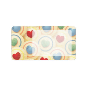 Hearts pattern in vintage style label