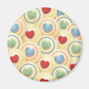 Hearts pattern in vintage style magnet