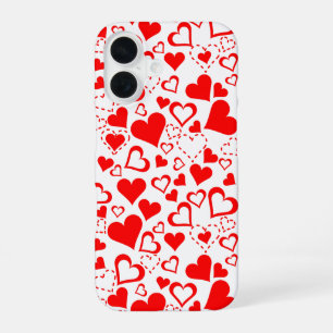 Hearts Pattern iPhone 16 Case