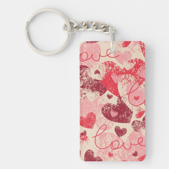 Hearts pattern keychain (Front)