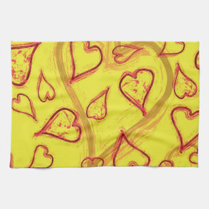 Hearts pattern kitchen towel