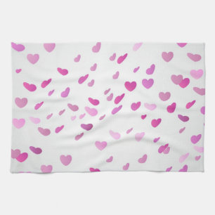 Hearts pattern kitchen towel