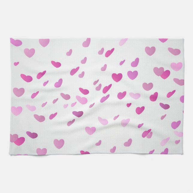 Hearts pattern kitchen towel (Horizontal)