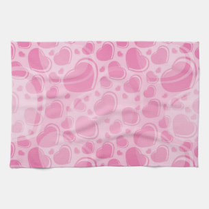 Hearts pattern kitchen towel