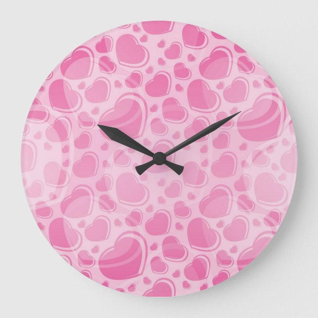 Hearts pattern large clock (Front)