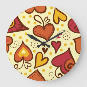 Hearts pattern large clock