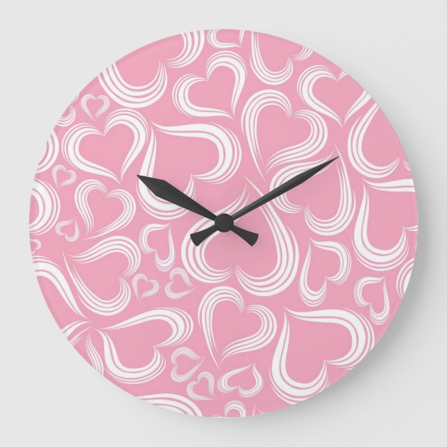 Hearts pattern large clock (Front)