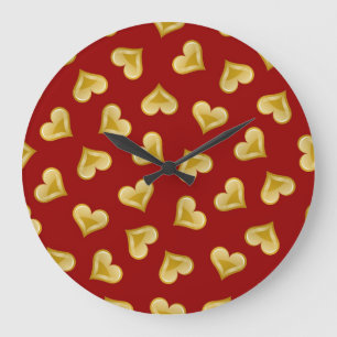 Hearts pattern large clock