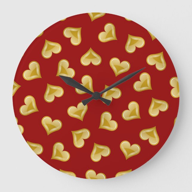 Hearts pattern large clock (Front)