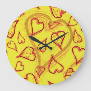 Hearts pattern large clock