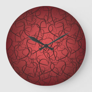 Hearts pattern large clock