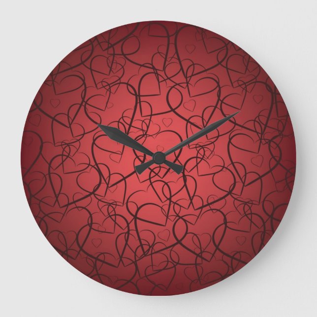 Hearts pattern large clock (Front)