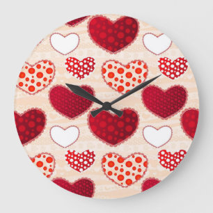 Hearts pattern large clock