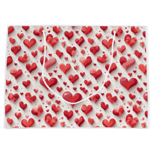 Hearts pattern large gift bag