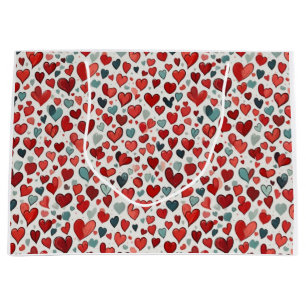 Hearts pattern large gift bag