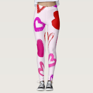 Hearts pattern leggings