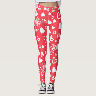 Hearts pattern leggings