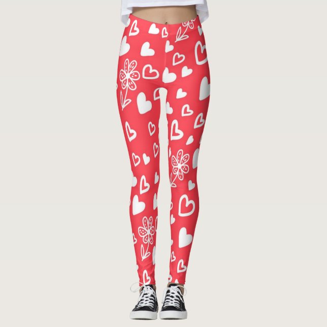 Hearts pattern leggings (Front)