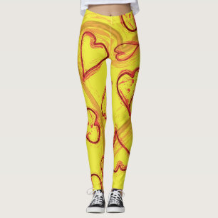 Hearts pattern leggings