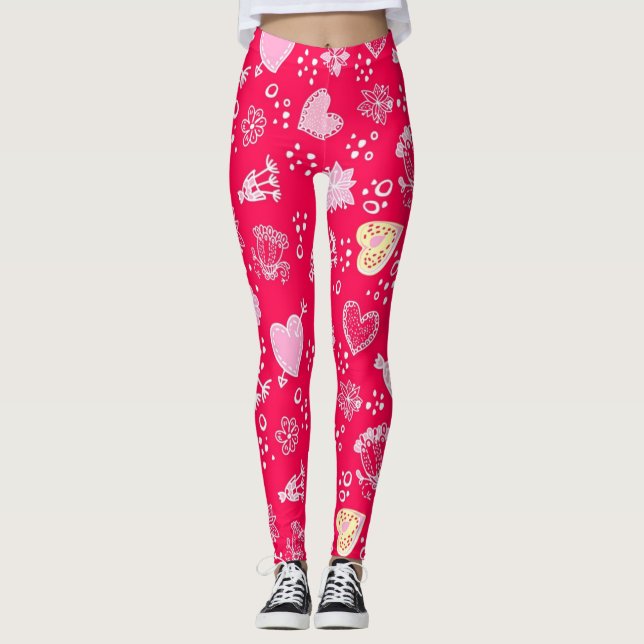 Hearts pattern leggings (Front)