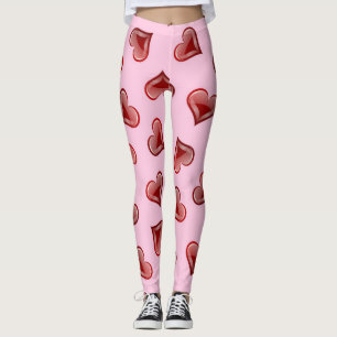 Hearts pattern leggings