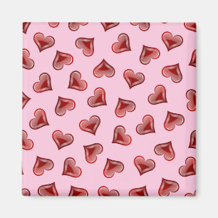 Hearts pattern magnet