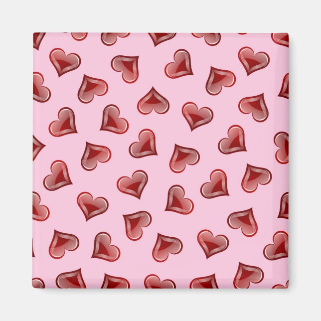 Hearts pattern magnet (Front)