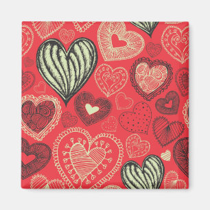 Hearts pattern magnet