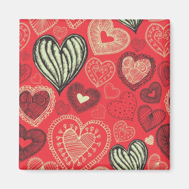 Hearts pattern magnet (Front)