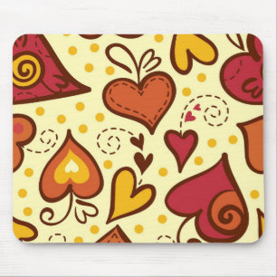 Hearts pattern mouse pad