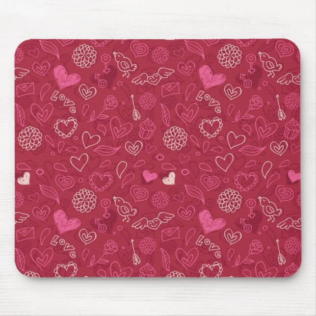 Hearts pattern mouse pad (Front)