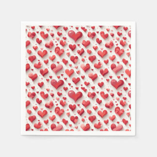 Hearts pattern napkin