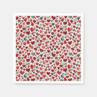 Hearts pattern napkin