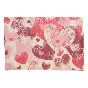 Hearts pattern pillowcase