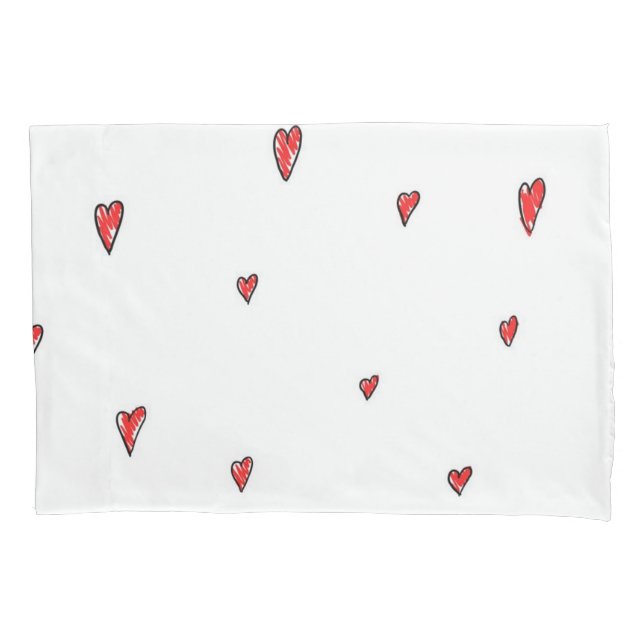 Hearts pattern pillowcase (Front)
