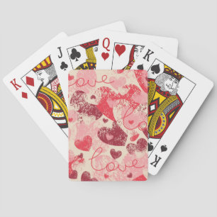 Hearts pattern playing cards