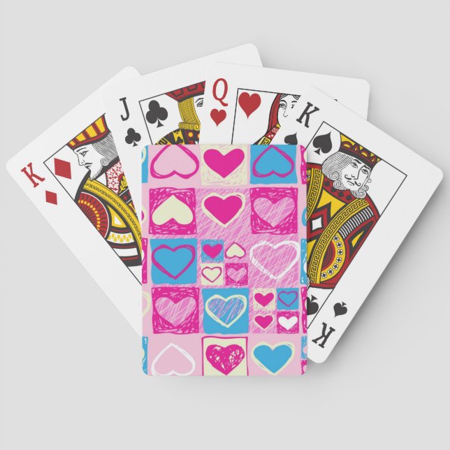 Hearts pattern playing cards (Back)